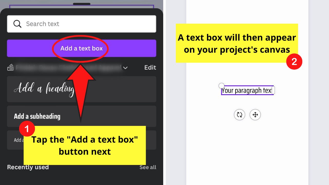 How to Add a Text Box on Canva Mobile Step 5