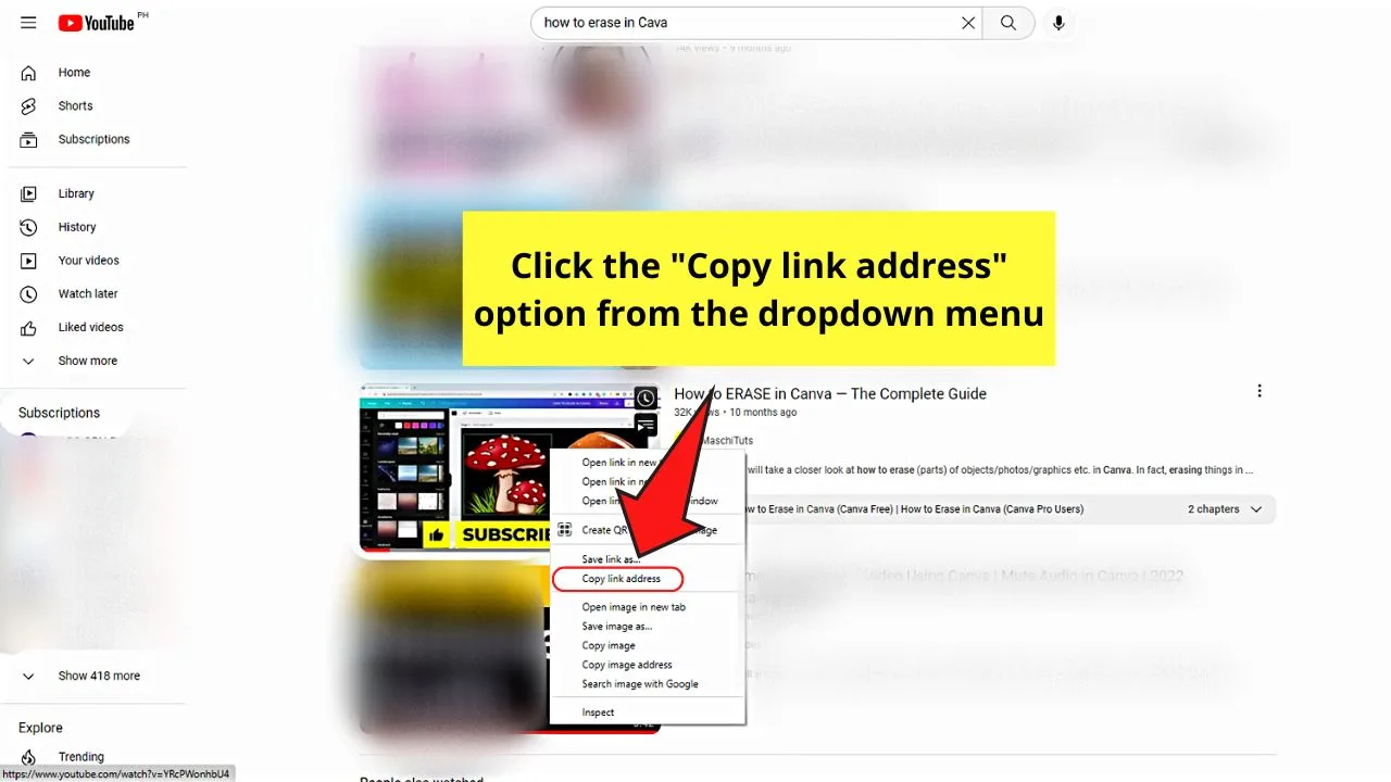 How to Put a Youtube Video into Canva by Copy and Paste Step 2