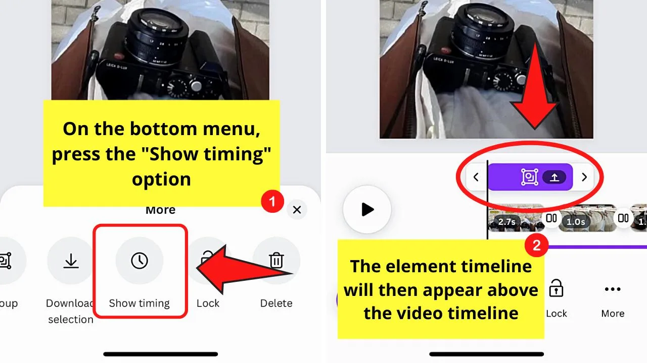How to Time Text Elements in Canva Videos (Mobile) Step 6