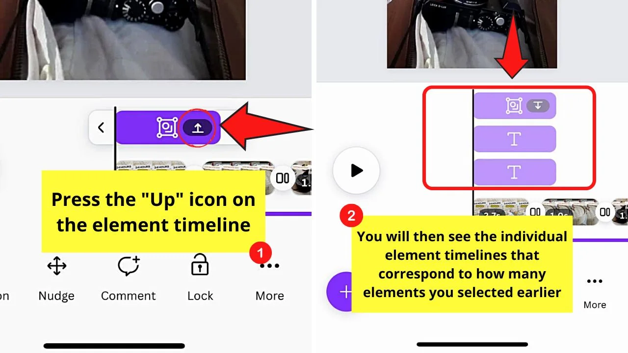 How to Time Text Elements in Canva Videos (Mobile) Step 7