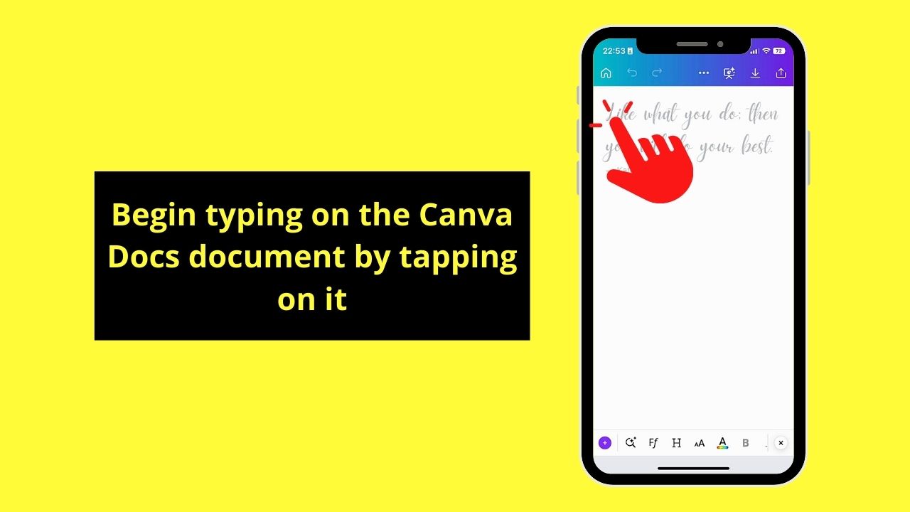 How to Use Canva Docs on Mobile Phone Step 1