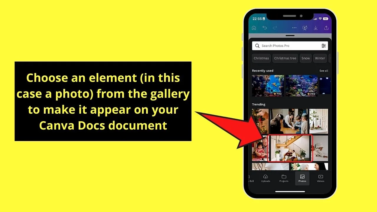 How to Use Canva Docs on Mobile Phone Step 3