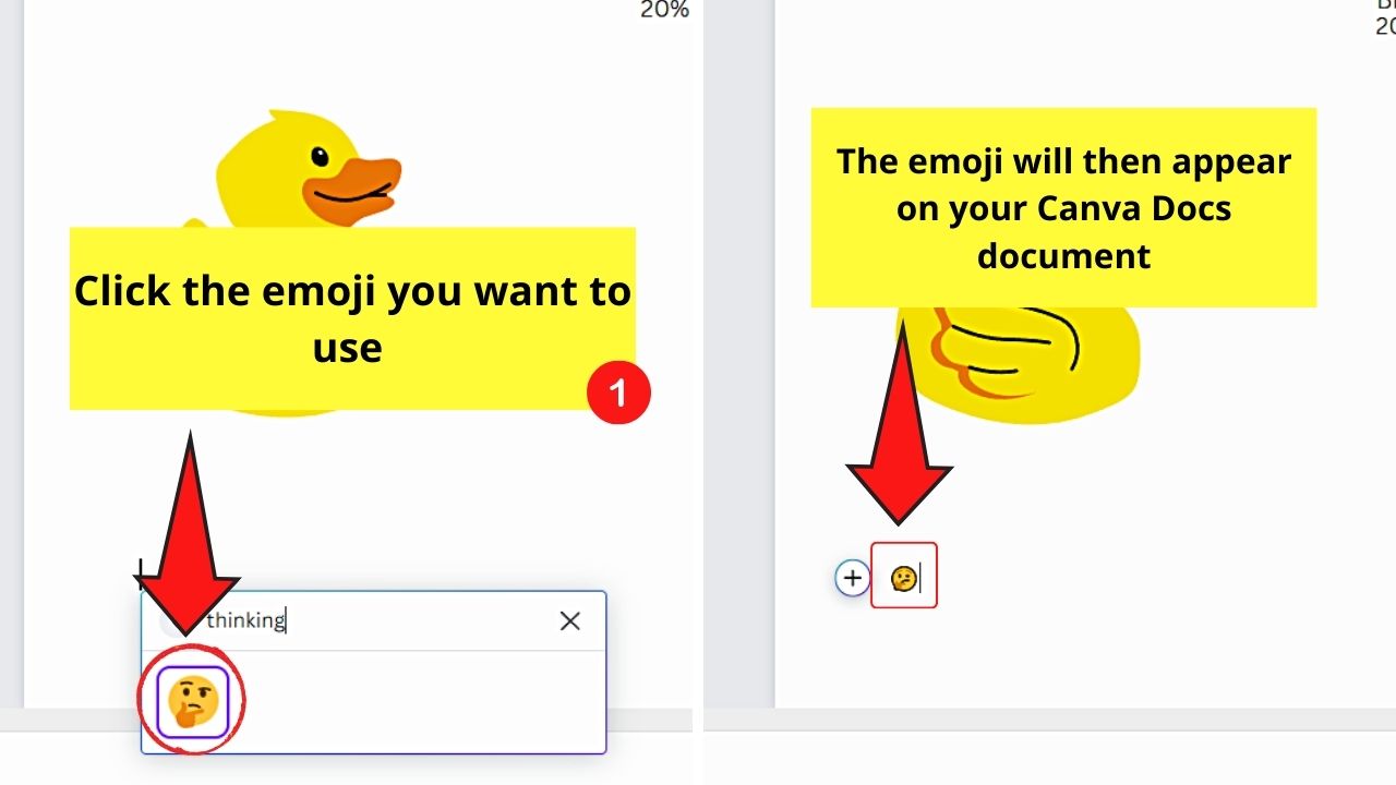 Inserting Emojis in Canva Docs Step 3