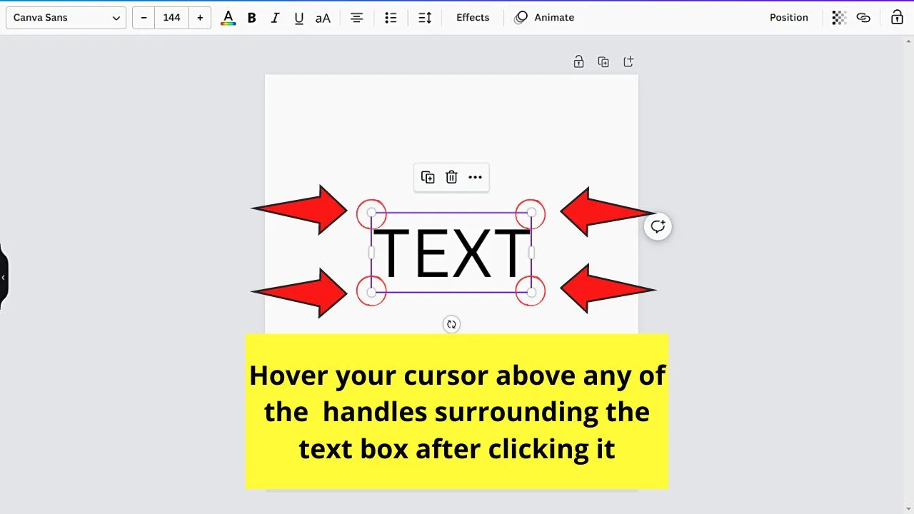 Stretching Text in Canva to Make Text Smaller or Bigger Step 2