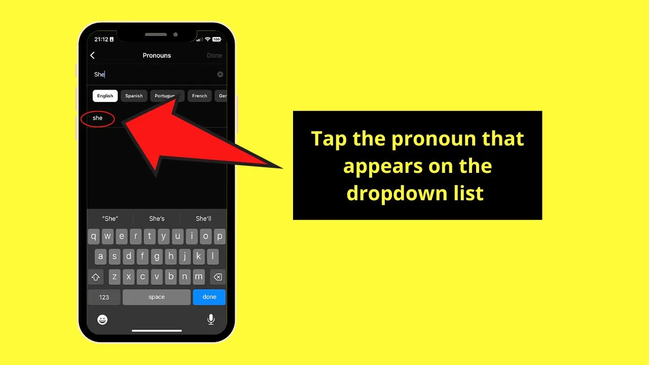 How to Add Pronouns on Instagram Step 5