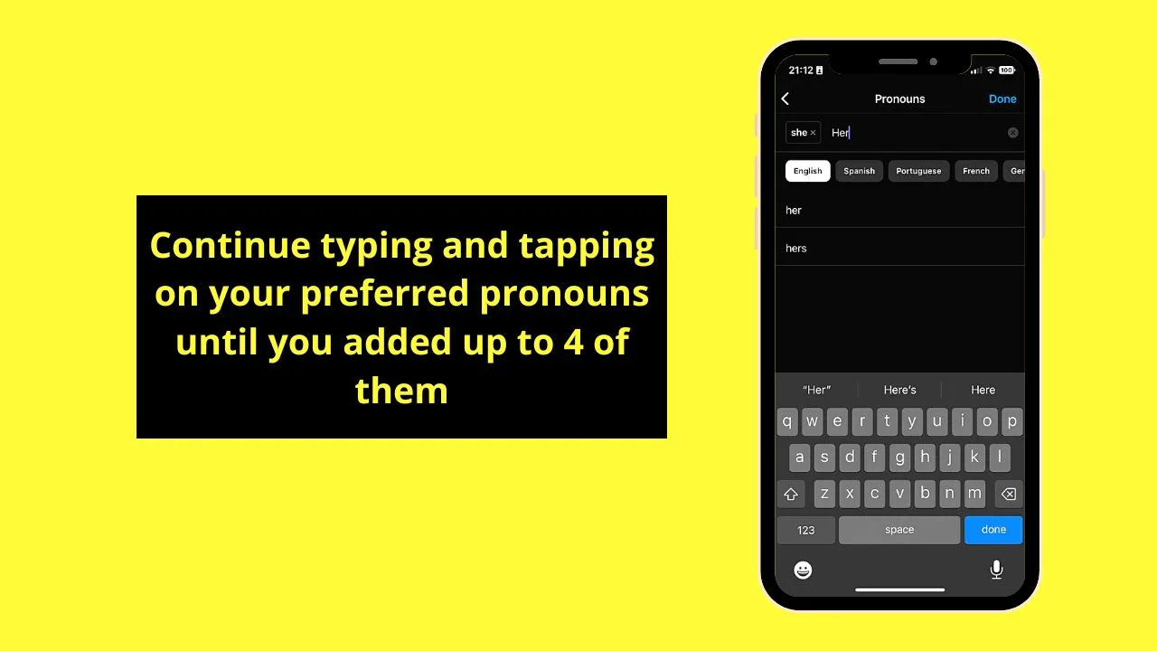 How to Add Pronouns on Instagram Step 6