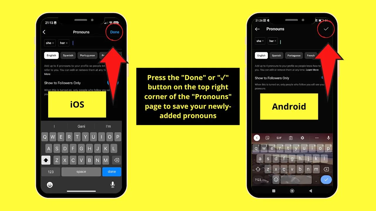 How to Add Pronouns on Instagram Step 9
