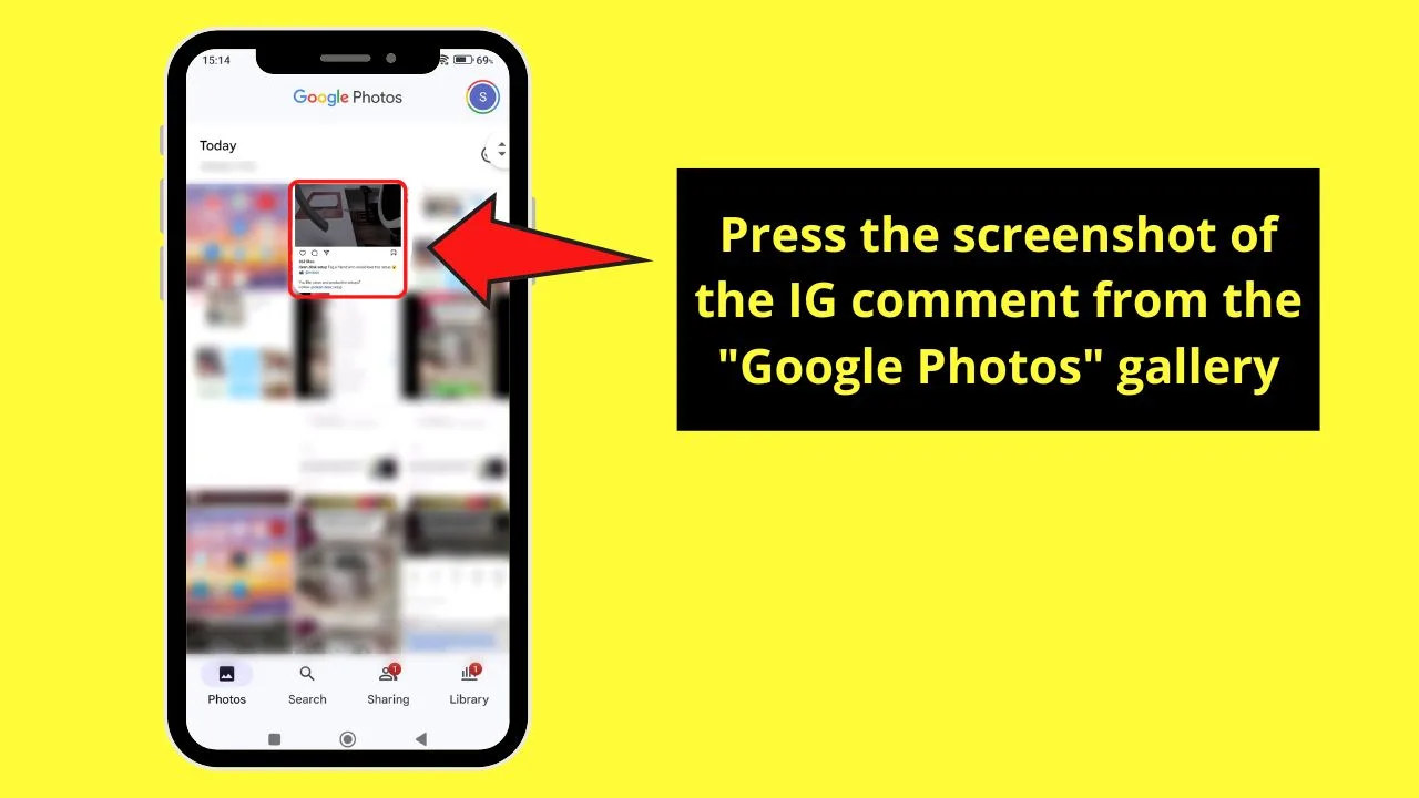 How to Copy Instagram Comments Using Lens in Google Photos (Android) Step 3