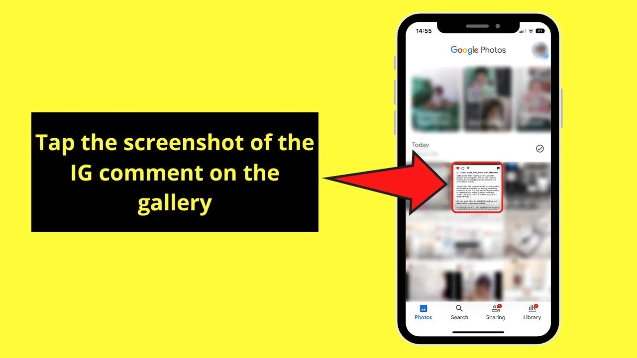 How to Copy Instagram Comments Using Lens in Google Photos (iPhone) Step 3