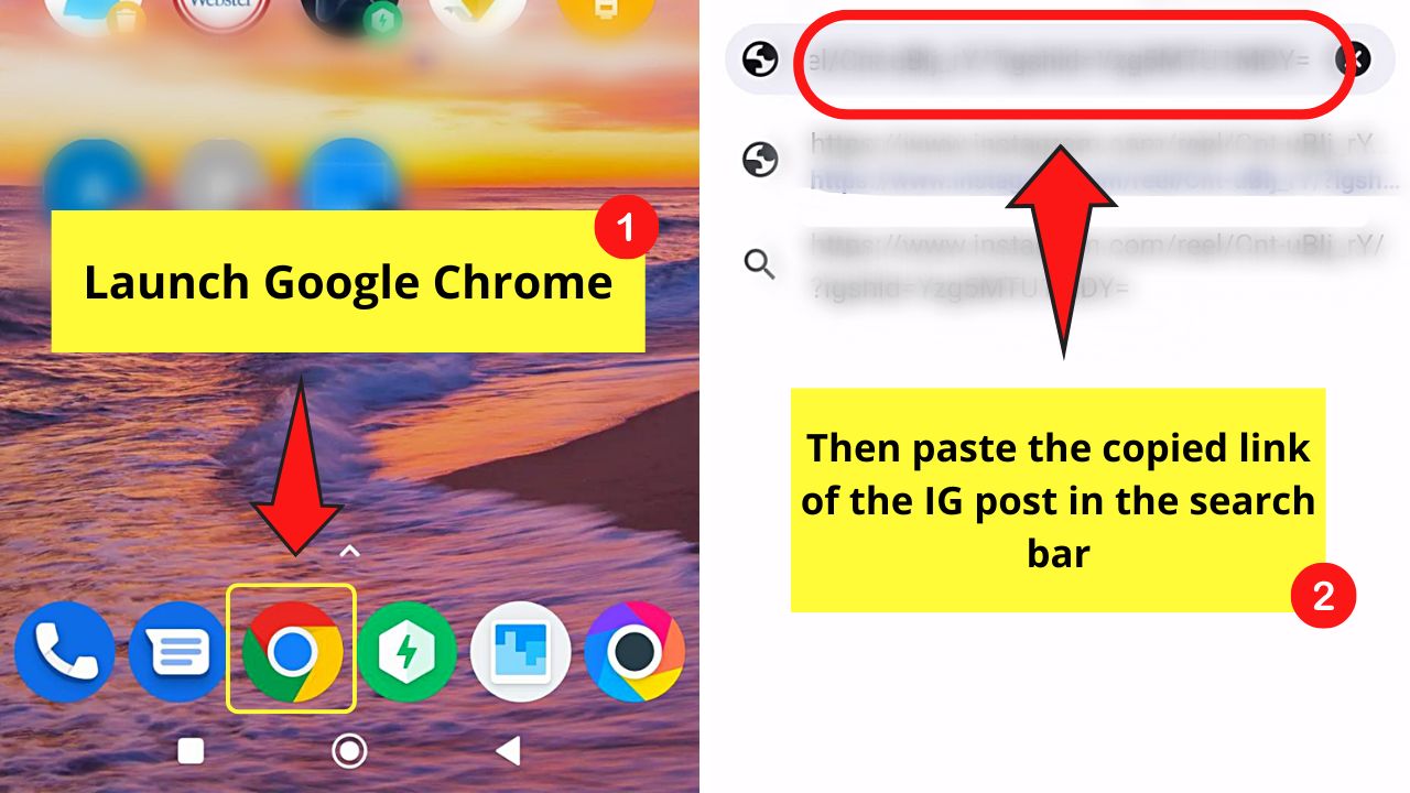 How to Copy Instagram Comments by Requesting Desktop Site in Browser (Android) Step 3