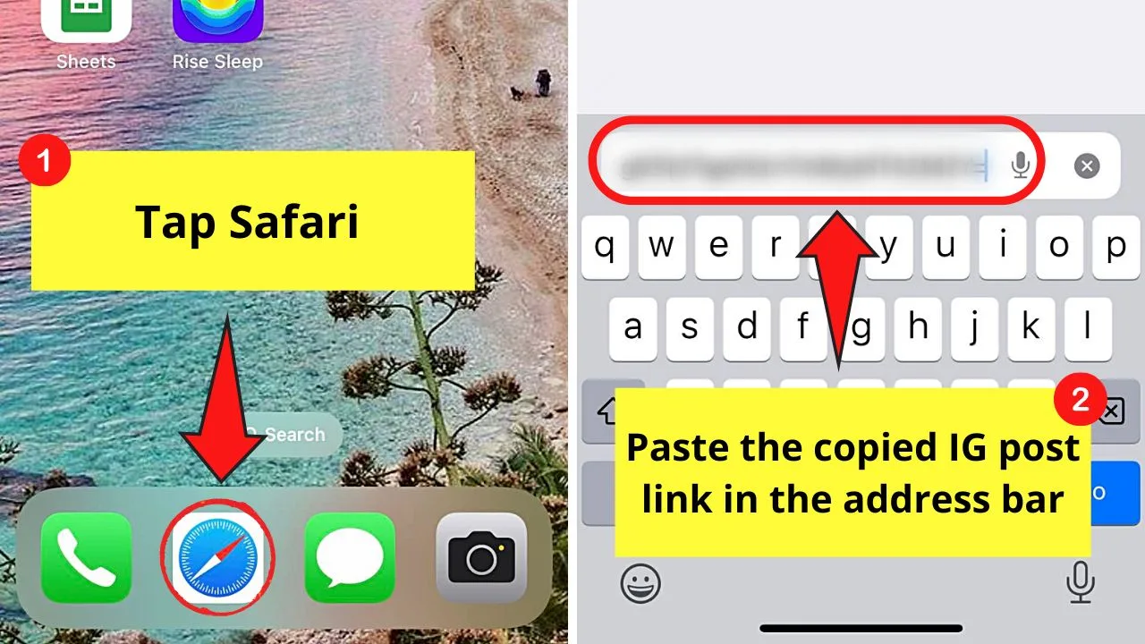 How to Copy Instagram Comments by Requesting Desktop Site in Browser (iPhone) Step 3