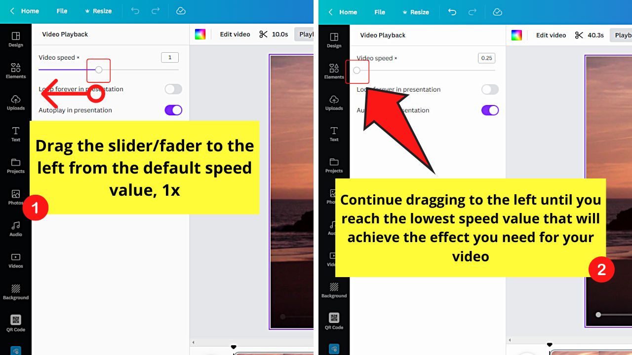 How to Slow Down Canva Videos Step 3