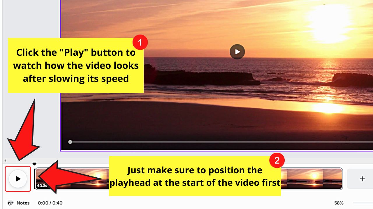 How to Slow Down Canva Videos Step 4