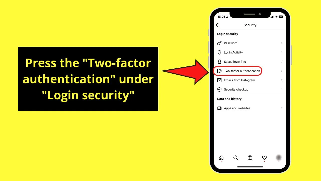 Disabling 2FA (Mobile) on Instagram to Remove Phone Number Step 5