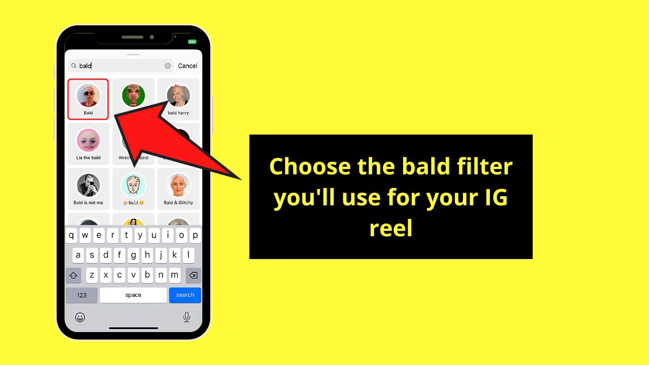 How to Get the Bald Filter on Instagram Reels Step 5