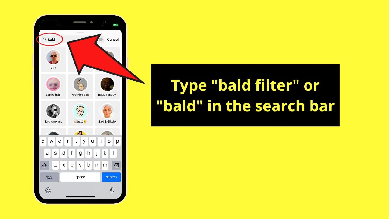 How to Get the Bald Filter on Instagram Stories Step 4