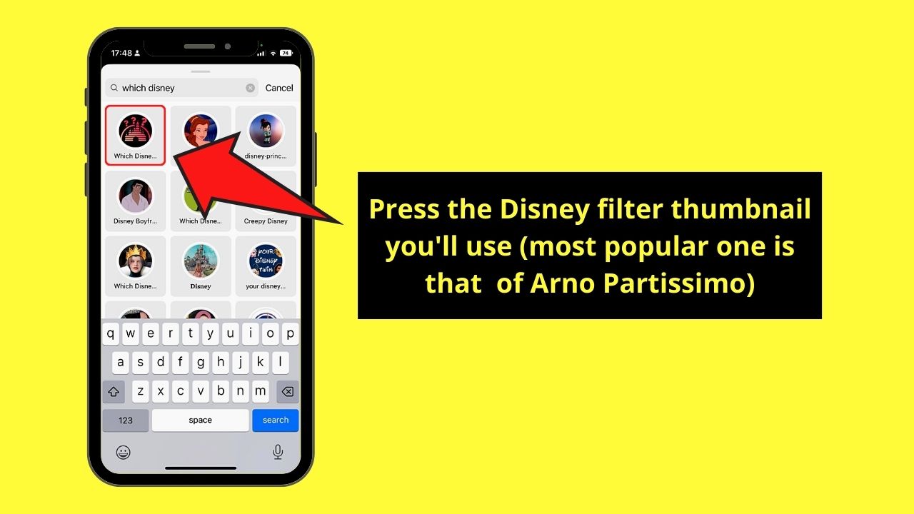 How to Get the Disney Filter on Instagram Reels Step 5