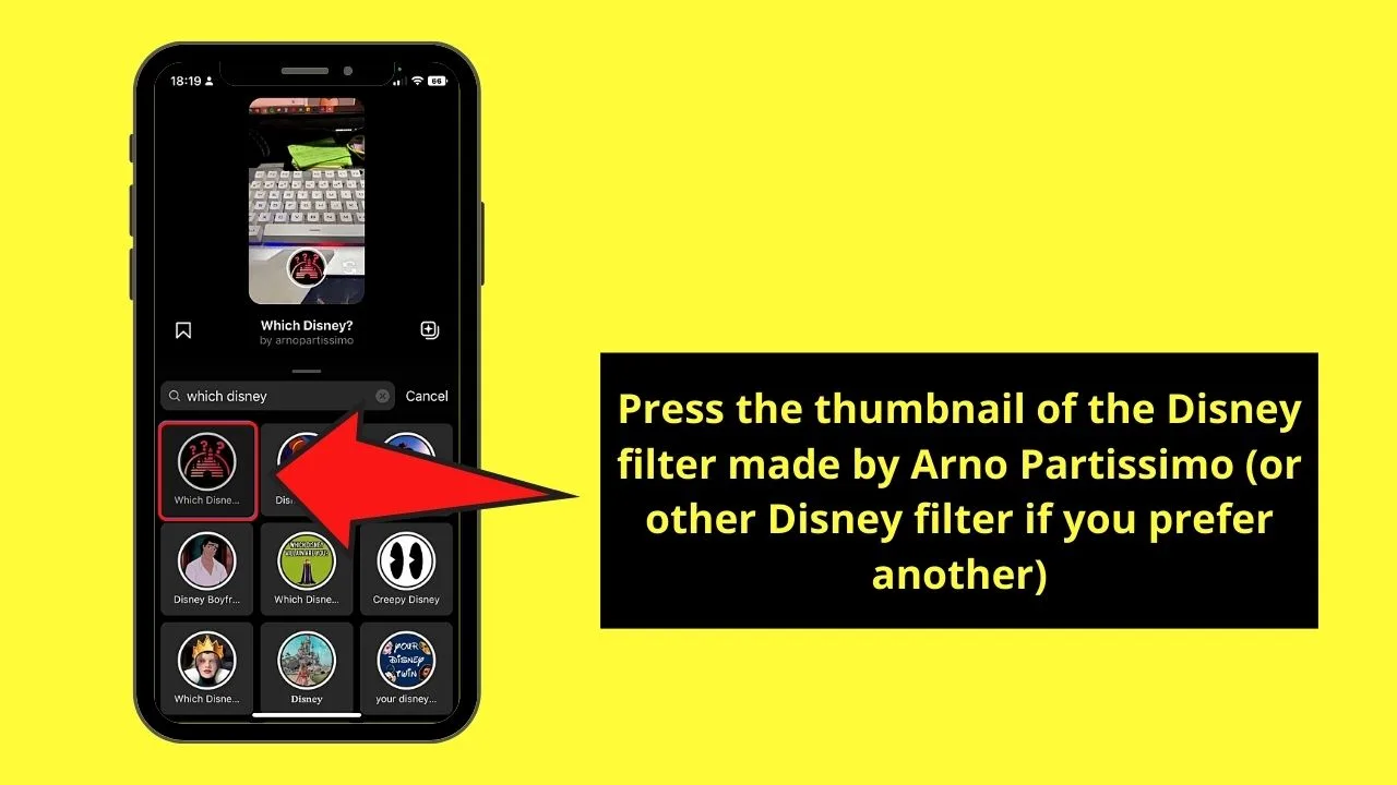 How to Get the Disney Filter on Instagram Stories Step 5