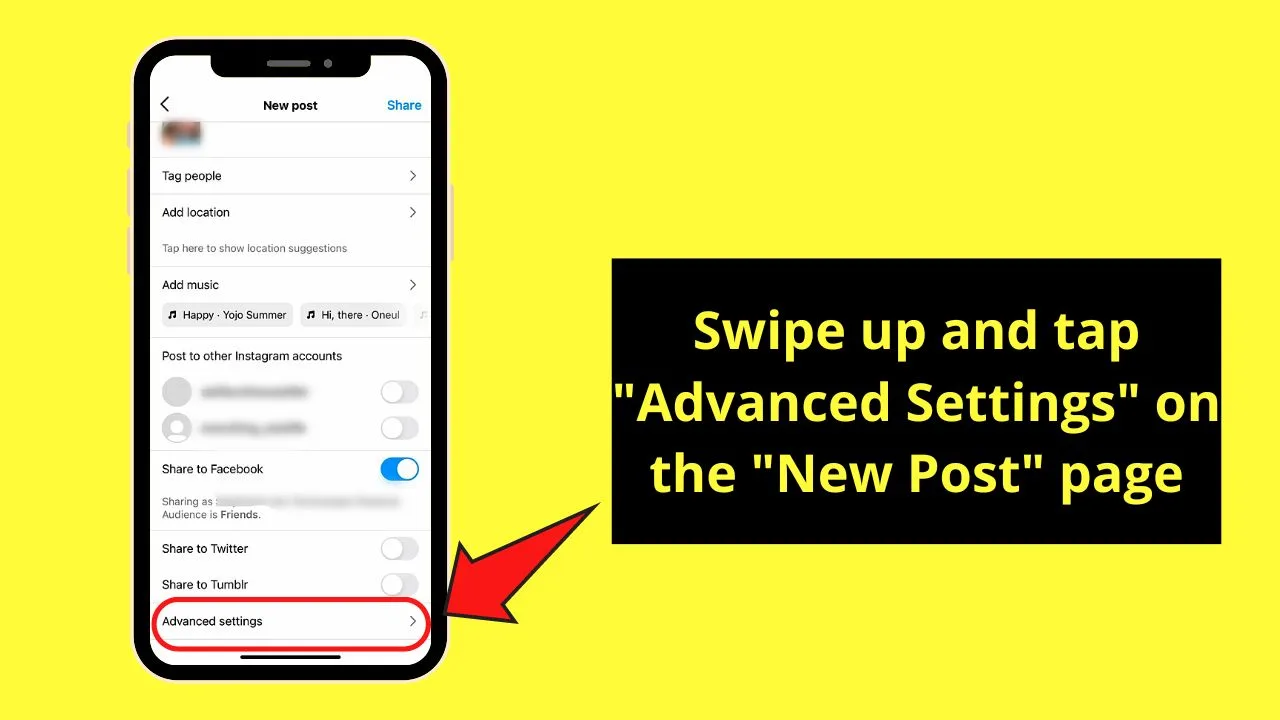 How to Hide Likes on Instagram Posts Before Publishing Step 1