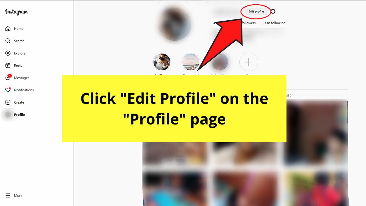 How to Remove Phone Number from Instagram by Erasing the Number (Web Version) Step 2