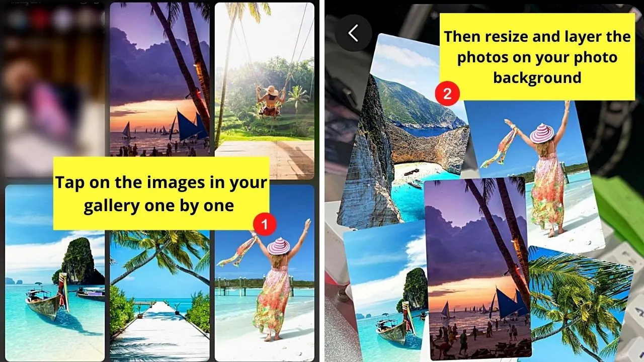 Layering Multiple Pictures on an Instagram Story's Photo Background Step 3