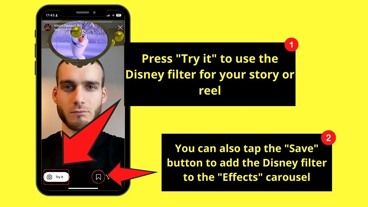 Searching the Creator to Get the Disney Filter on Instagram Step 5