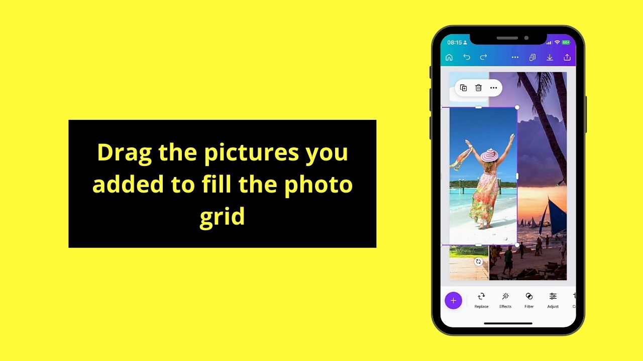 Using Canva Grids to Put Multiple Pictures on an Instagram Story Step 7