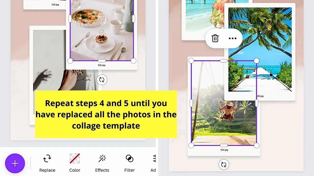 Using Canva Templates to Put Multiple Pictures on an Instagram Story Step 6