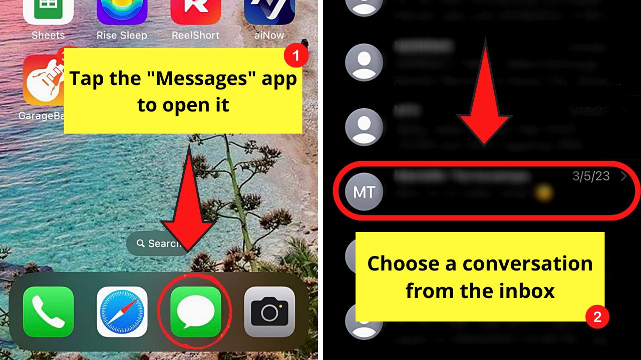 How to Edit Text Messages on the iPhone for Both Sides Step 1