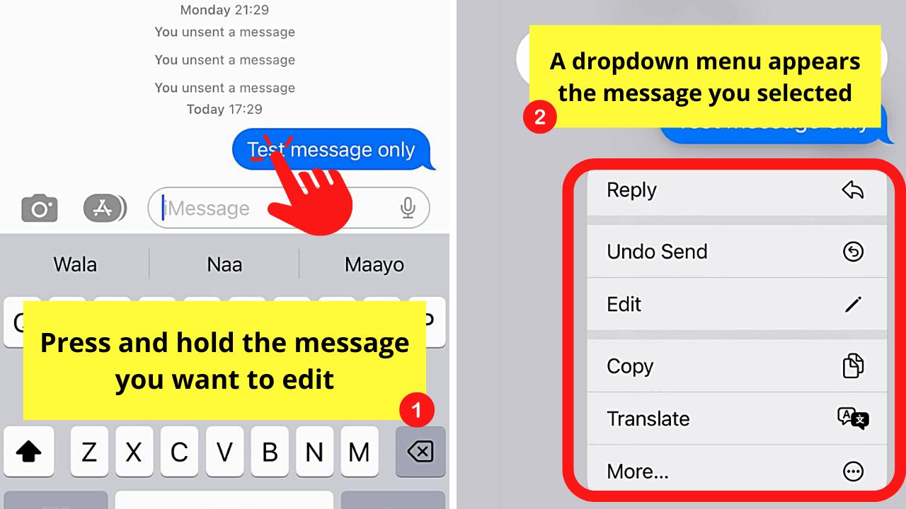 How to Edit Text Messages on the iPhone for Both Sides Step 2