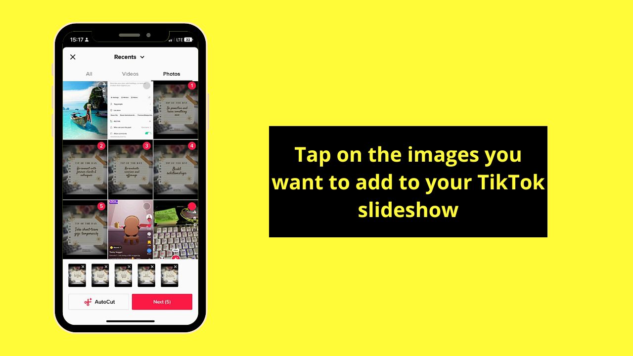 How to Make a Slideshow in TikTok Step 6