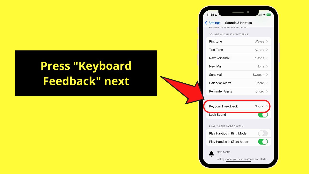 How to Turn iPhone Keyboard Haptics On or Off Step 3