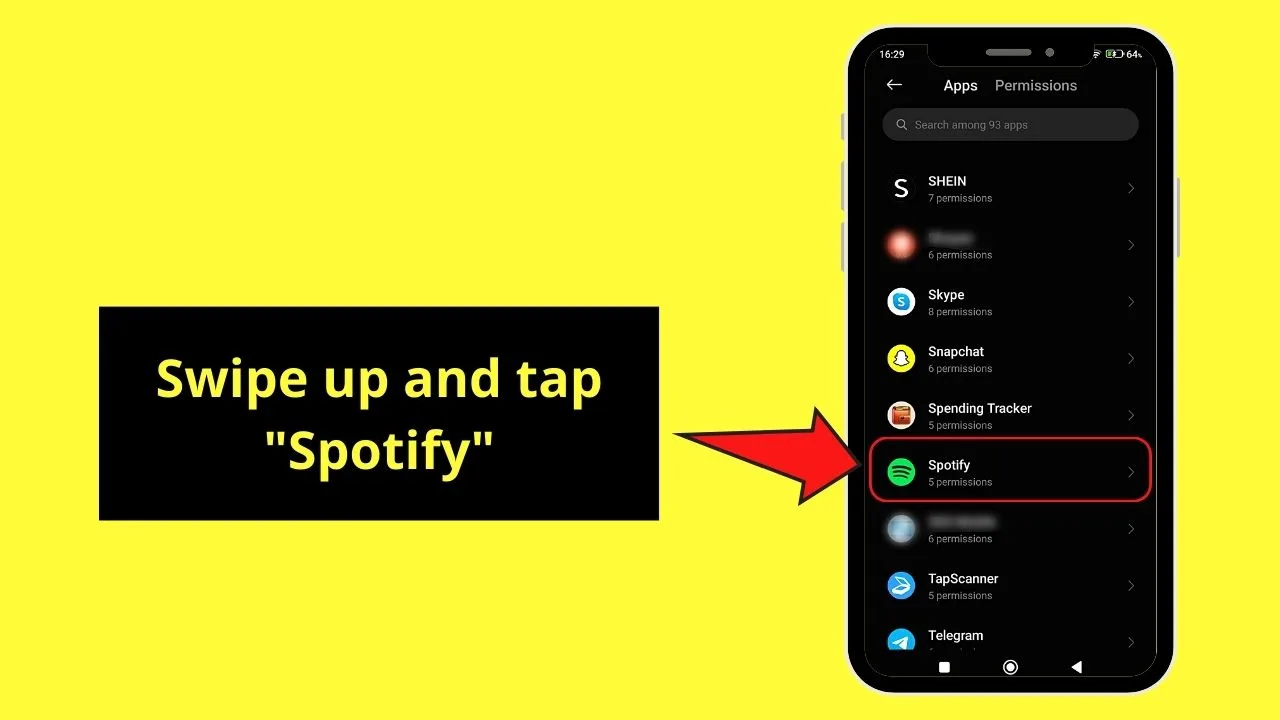 Allowing Background Data Usage When Spotify Keeps Pausing (Android) Step 4