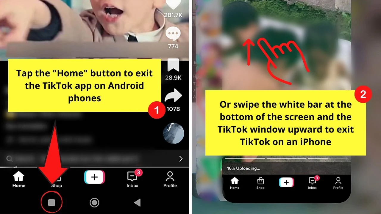 Canceling a TikTok Video from Being Posted Step 2