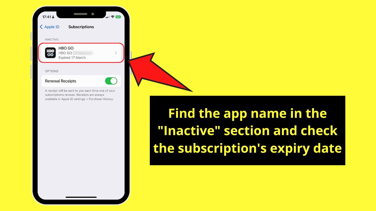 Checking the Subscription's Expiry Date and Wait 1 Year to Remove Subscriptions on the iPhone Step 4