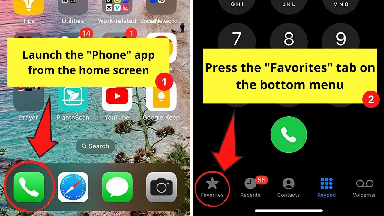 How to Add a Contact to your iPhone’s Favorites Step 1