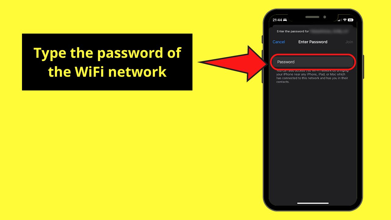 How to Manually Connect to a Detected SSID on the iPhone Step 4