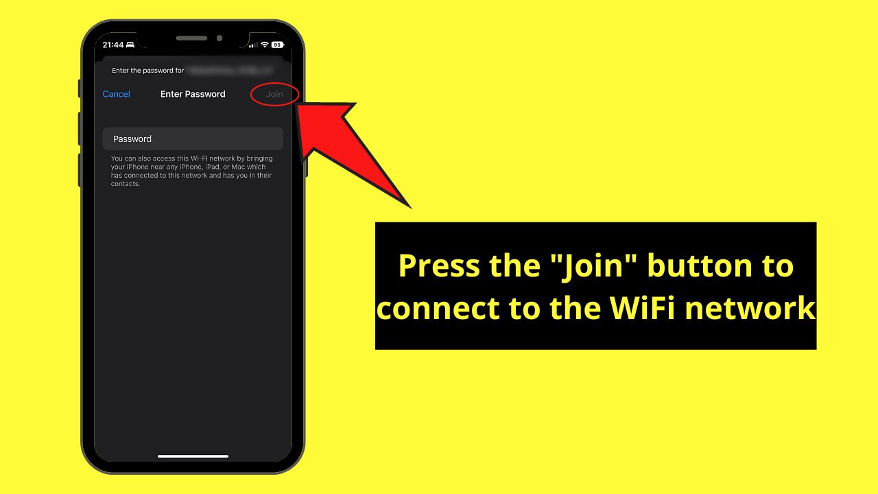 How to Manually Connect to a Detected SSID on the iPhone Step 5