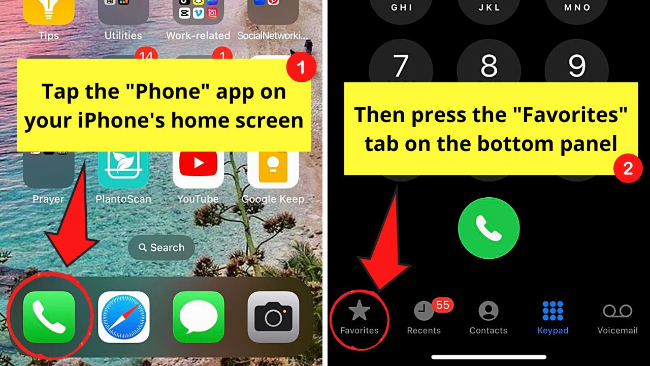 How to Remove Favorites from the iPhone Using the Swipe Method Step 1