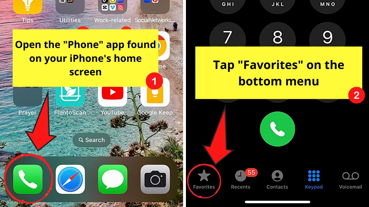 How to Remove Favorites from the iPhone by Tapping Edit Step 1