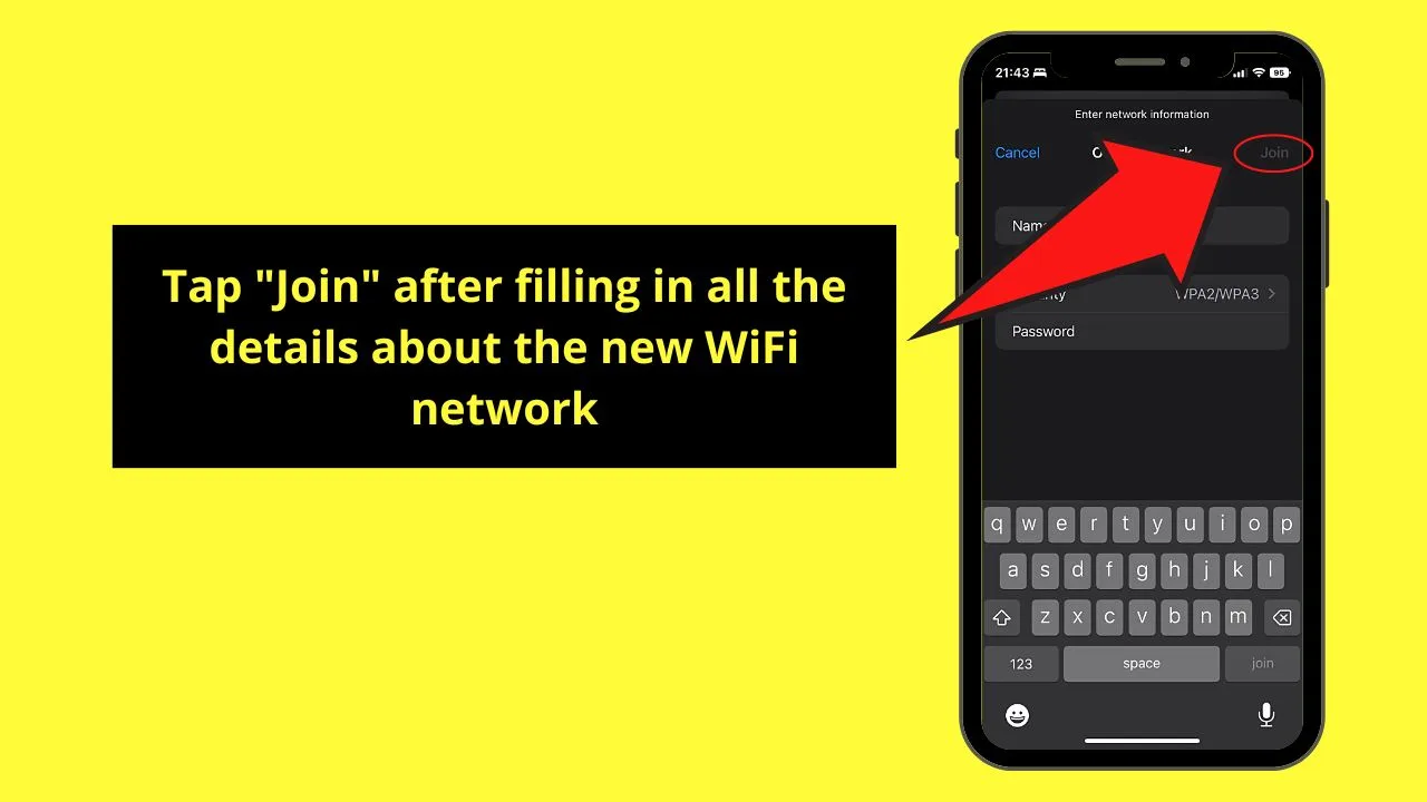 Manually Set Up the SSID if Your iPhone Can't Connect to It Step 5