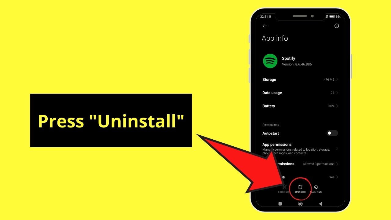 Reinstall Spotify When It Keeps Pausing (Android) Step 5