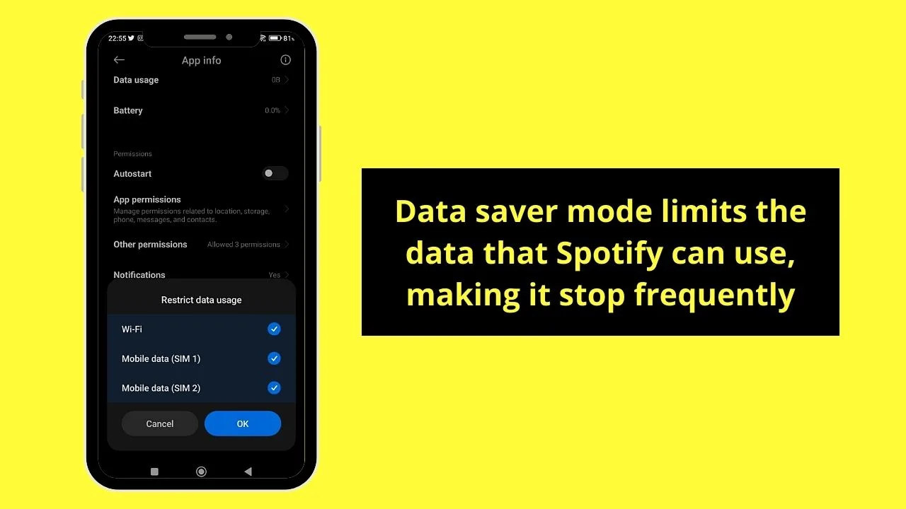 Spotify Keeps Pausing Due to Data Saver Mode Turned On