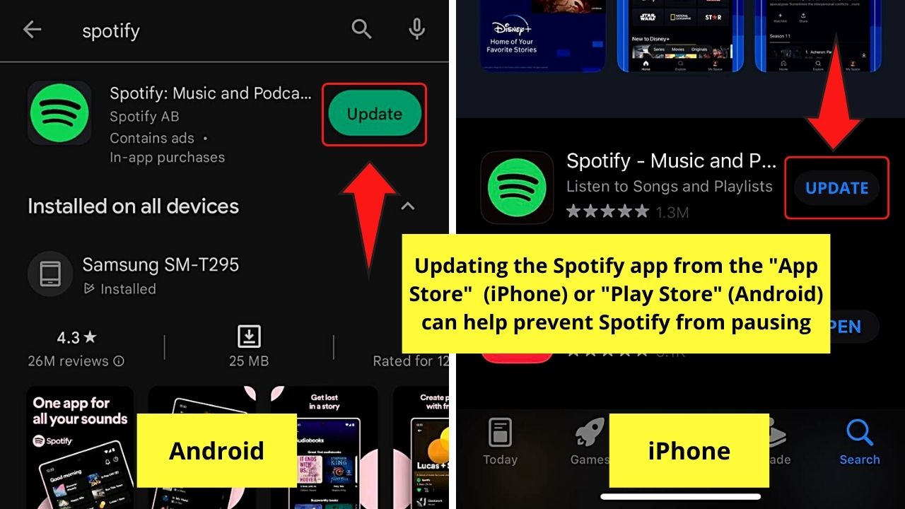 Update Spotify if it Keeps Pausing