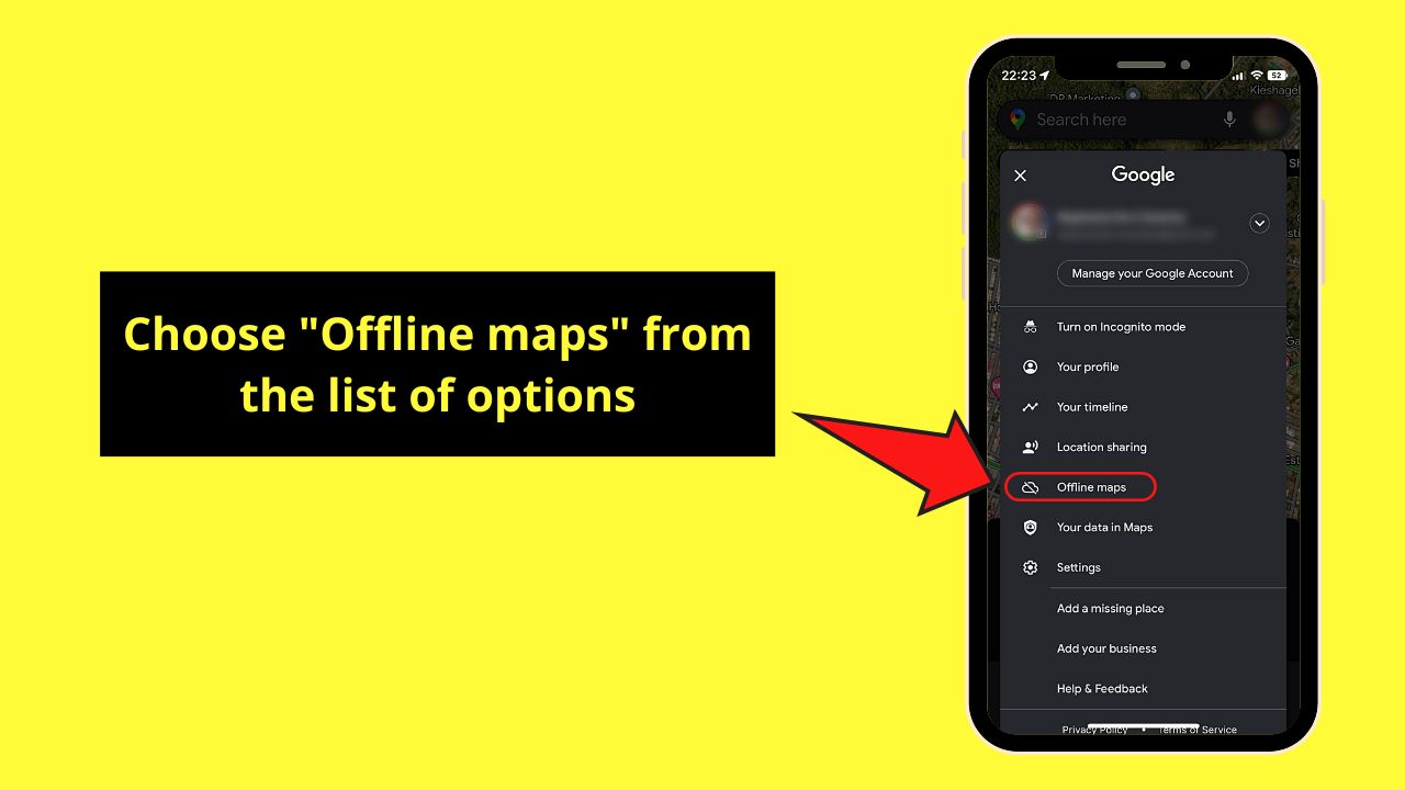 Accessing Offline Google Maps on Your iPhone Step 2