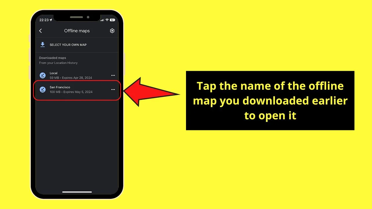 Accessing Offline Google Maps on Your iPhone Step 3