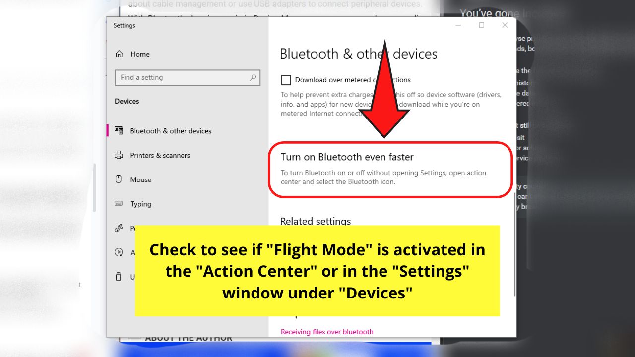 Check if Flight Mode is Activated to Fix Bluetooth Devices Not Showing in Device Manager