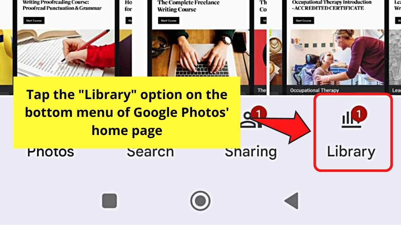 Choosing All Images in a Google Photos Album to Select All Photos in Google Photos on Android Step 1