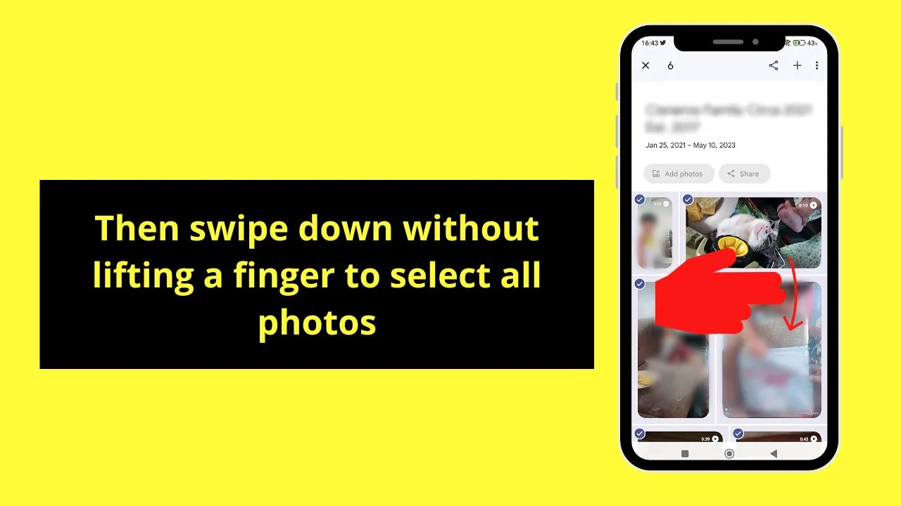 Choosing All Images in a Google Photos Album to Select All Photos in Google Photos on Android Step 4