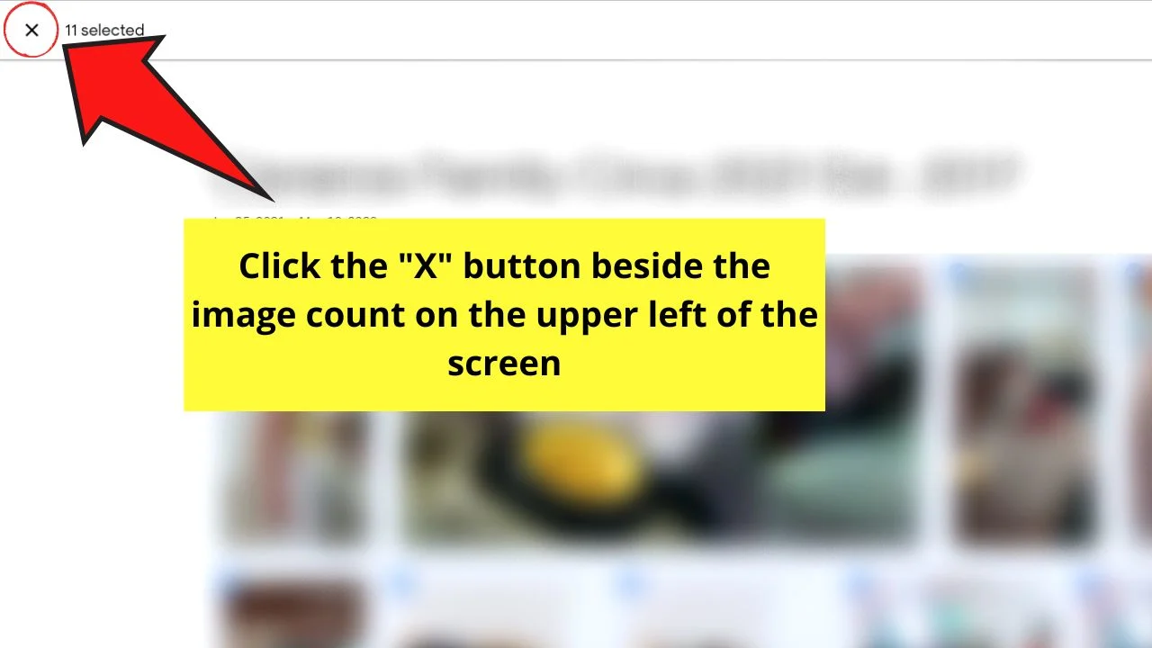 Deselecting All Photos in Google Photos on PC